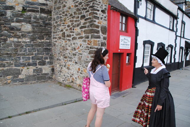Final historic costume at smallest house in Conwy